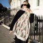Christmas Gonks Print Scarf In Personalised Gift Box, thumbnail 1 of 6