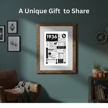 1936 Personalised 90th Birthday Fact Print, 4 of 12