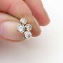 Double Diamond Stud Earrings, thumbnail 2 of 5