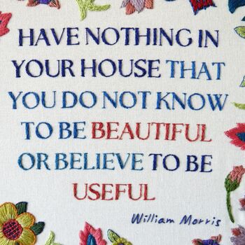 William Morris Beautifully Quote Embroidery Kit, 3 of 7