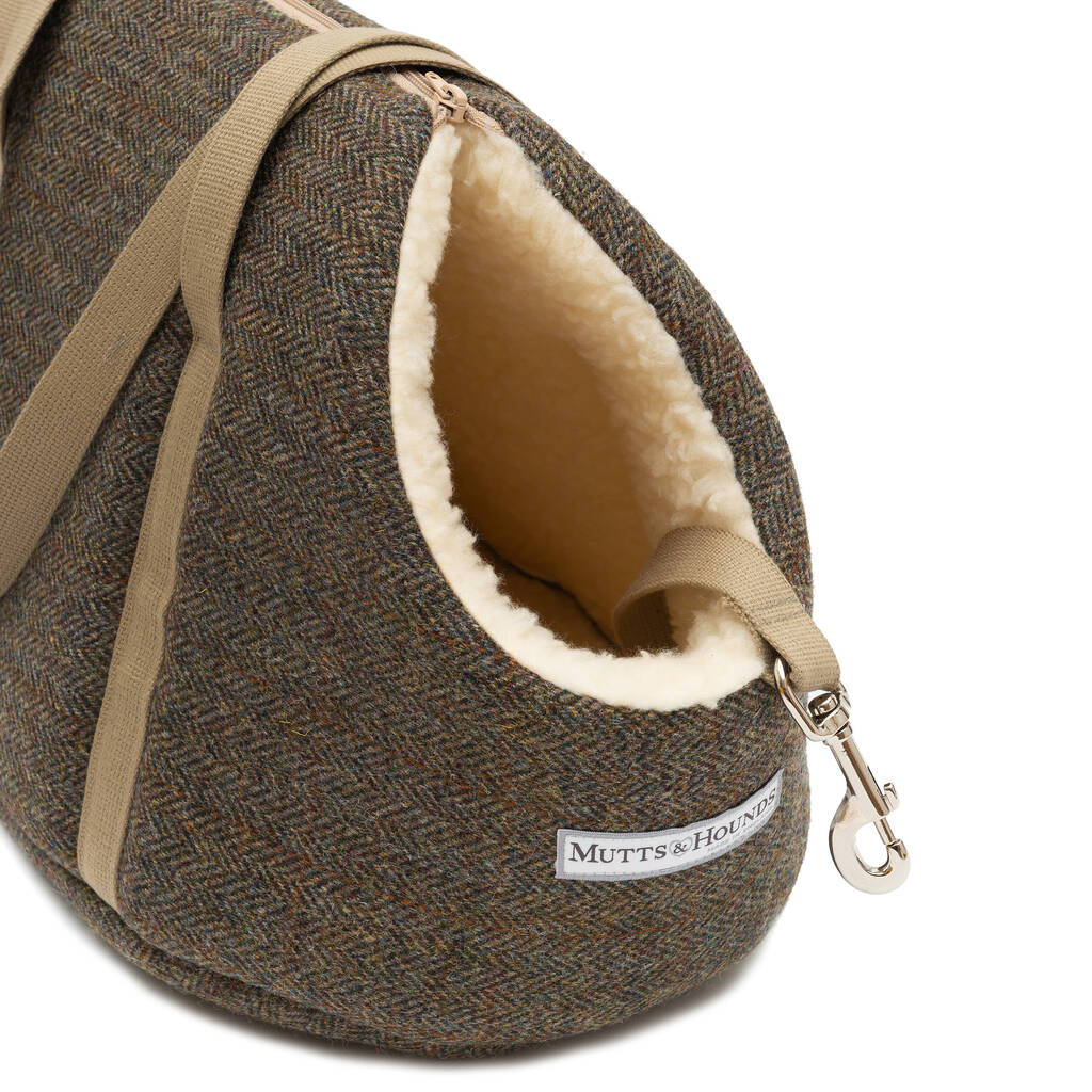 Heritage Tweed And Cream Sherpa Dog Carrier By Mutts & Hounds