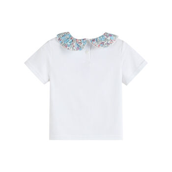 Edith Blue Floral Collar Top, 3 of 4