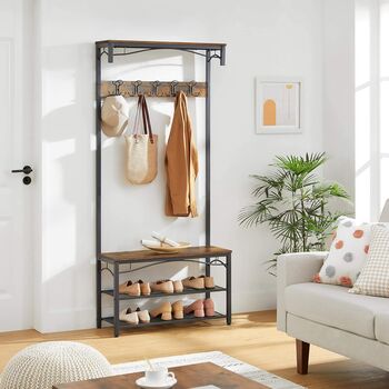 Hallway Cabinet With Shoe Rack And Coat Hooks, 3 of 9