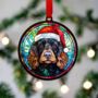 Cocker Spaniel Black In Santa Hat Suncatcher Decoration, thumbnail 3 of 6