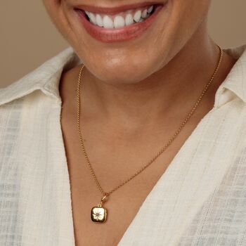 18ct Gold Star Locket Necklace With Blue Stone, 4 of 7