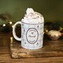 Personalised Blue Gingham Christmas Wishes Mug, thumbnail 1 of 2