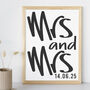 Mr And Mrs Wedding Print With Optional Frame, thumbnail 2 of 3