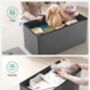 Dark Grey Padded Storage Ottoman With Flip Up Lid, thumbnail 5 of 7