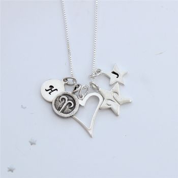 Personalised Open Heart Necklace With Birthstones, 12 of 12