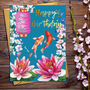 Vibrant Happy Birthday Flowers Card, thumbnail 1 of 3