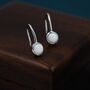 Sterling Silver White Opal Drop Earrings, thumbnail 2 of 12