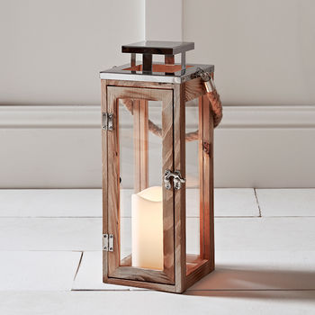 Set Of Two Salcombe Wooden Candle Lanterns, 4 of 5