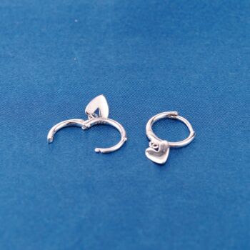 Heart Earrings, 925 Sterling Silver Hoops, 2 of 8