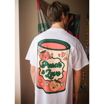Peach And Love Men's Slogan T Shirt, 5 of 7