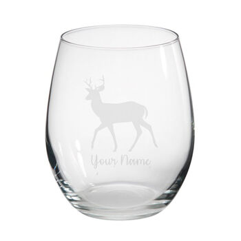 Personalised Stag Engraved Glass, 2 of 5