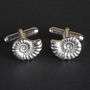 Ammonite Cufflinks, English Pewter Gifts For Men, thumbnail 4 of 9