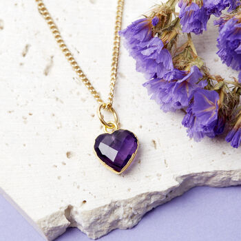 Gold Plated February Amethyst Necklace Card, 2 of 7