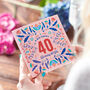 Floral 40th Birthday Age Card Sent Direct, thumbnail 1 of 3