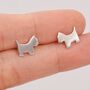 Terrier Dog Stud Earrings In Sterling Silver, thumbnail 4 of 9