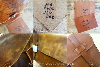 Personalised Handmade Real Leather Work Shoulder Bag, 7 of 9