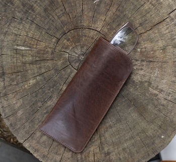 Luxury Leather Single Glasses Spectacle Pouch Gift Boxed Personalised, 5 of 9