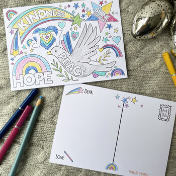 'Hope Full' Christmas Colouring Postcards, 4 of 5