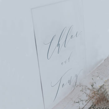 Personalised Transparent Acrylic Wedding Sign, 4 of 9