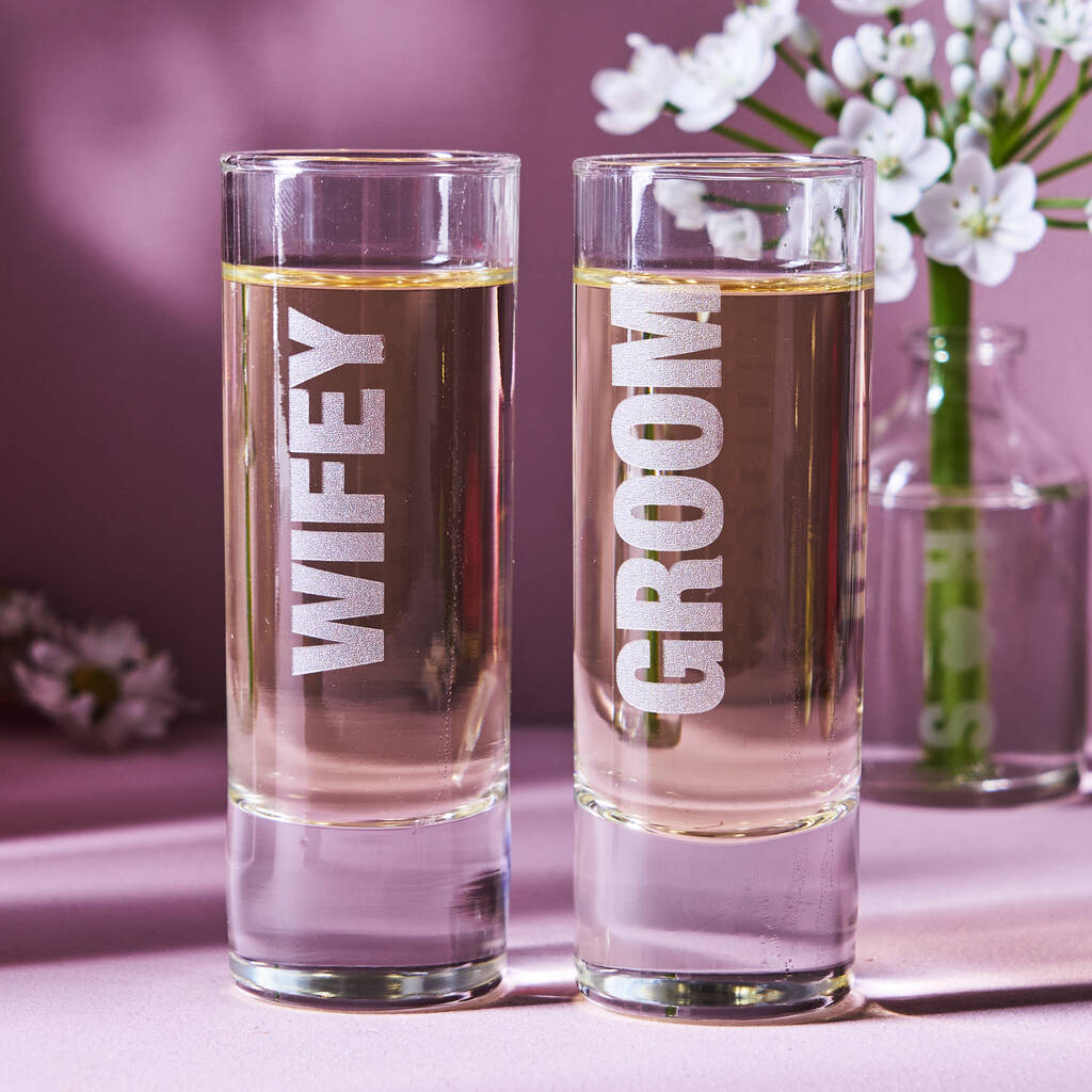 Personalised Wedding Shot Glass Set