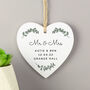 Personalised Botanical Heart Wooden Hanging Decoration, thumbnail 1 of 5