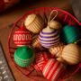 Red Patterned Christmas Baubles Pack Of Three, thumbnail 7 of 8