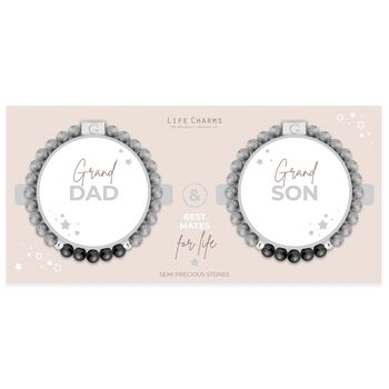 Granddad And Grandson Semi Precious Stones Bracelet Set, 2 of 3