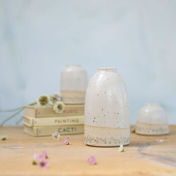Handmade Stone Flower Ceramic Small Vase, 2 of 5