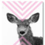 Geo Deer Pink, Canvas Art, thumbnail 2 of 2