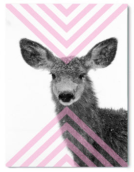 Geo Deer Pink, Canvas Art, 2 of 2