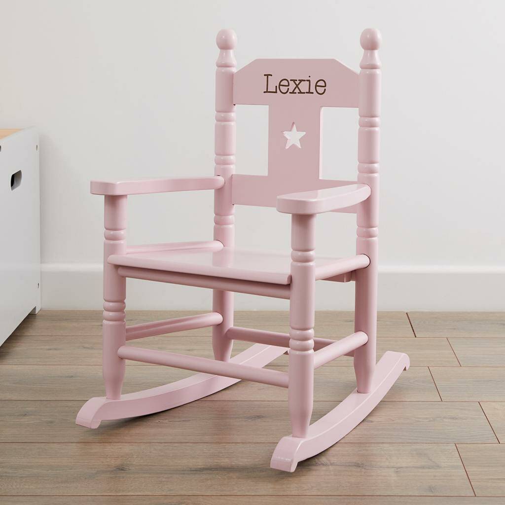 Personalised Pink Star Children's Rocking Chair By My 1st