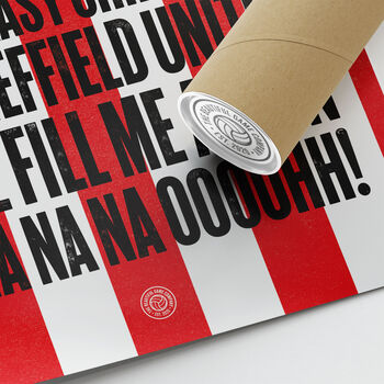 Sheffield United 'Chip Butty' Football Song Print, 3 of 3