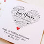 Personalised 4th Linen Wedding Anniversary Card, thumbnail 1 of 5