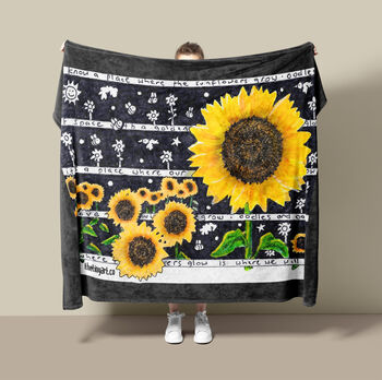 Sunflower Fleece Blanket, 3 of 10