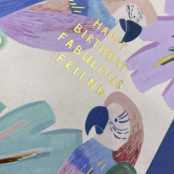 Bold Parrot 'Happy Birthday Fabulous Friend' Card, 2 of 2