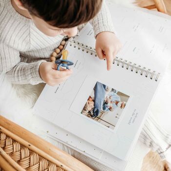 Lullaby Baby Memory Book, White Cloth Baby Record And Keepsake Journal, 7 of 12
