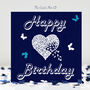 Birthday Butterfly Heart White Butterflies Card, thumbnail 1 of 12