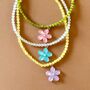 Colourful Beaded Flower Charm Necklace, thumbnail 3 of 3
