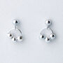 Sterling Silver Circle Bead Dangle Stud Earrings, thumbnail 1 of 5
