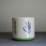 Ceramic Mug Light Green Leaf Design, thumbnail 2 of 4
