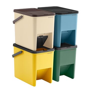 Set Of Four Stackable Recycling Bins Storage Boxes, 6 of 6