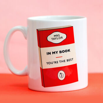 Personalised Book Cover Mug For Teacher, 3 of 3