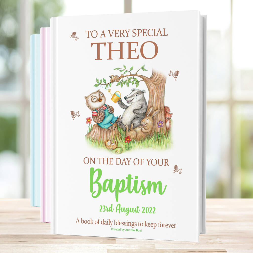 Personalised Baby Baptism Gift Book Of Blessings, 1 of 12
