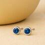 Sterling Silver September Sapphire Birthstone Stud Earrings, thumbnail 2 of 4