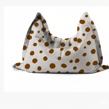 Hand Painted And Re Purposed Linen Large Floor Cushion Polka Dot, 5 of 12