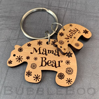 Mama Bear / Papa Bear Personalised Keyring, 2 of 7